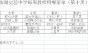 第十周师生菜单