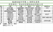 第五周菜单